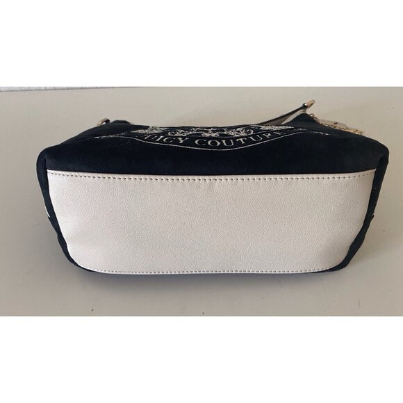 Juicy Couture Classic Scottie Dogs Hobo Bag Liquorice Black White Velvet NEW - Picture 10 of 14